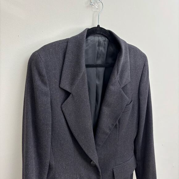 Vintage Classic Charcoal Gray Oversized Wool Sports Coat Blazer Women’s Size 12 - Picture 3 of 10